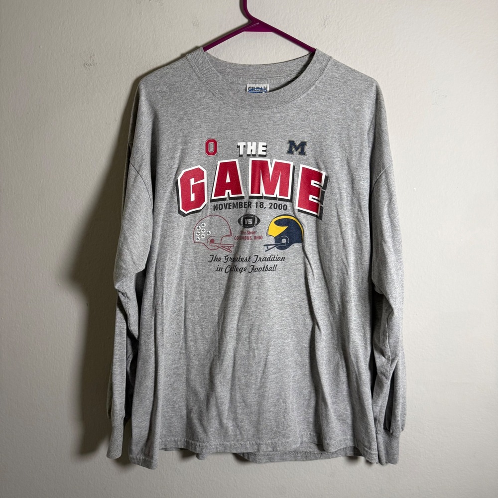 Vintage 2000 Ohio State vs Michigan The Game Long Sleeve Shirt Mens XL‎ Grey